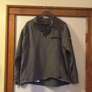 Ariat FR Gray Quarter-Zip Pullover size large
